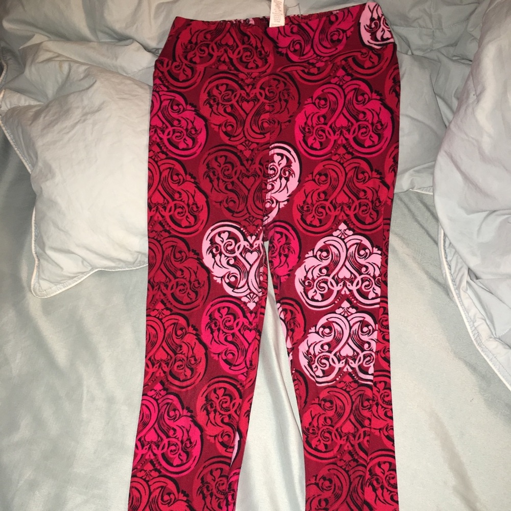 LulaRoe valentines leggings girls lg/xl